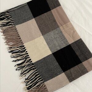 Plaid Pashmina with Fringe
